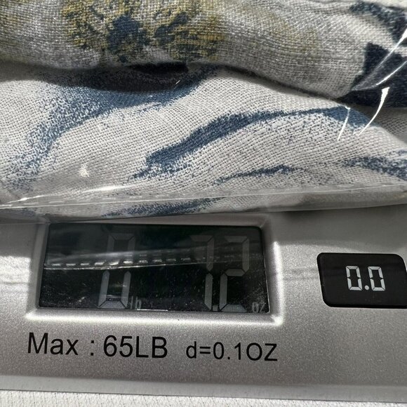 Valentina Naldi Italy Linen Top Sz M Floral Blue 1/2 Bell Sleeve Ruffle Artsy - Picture 13 of 13